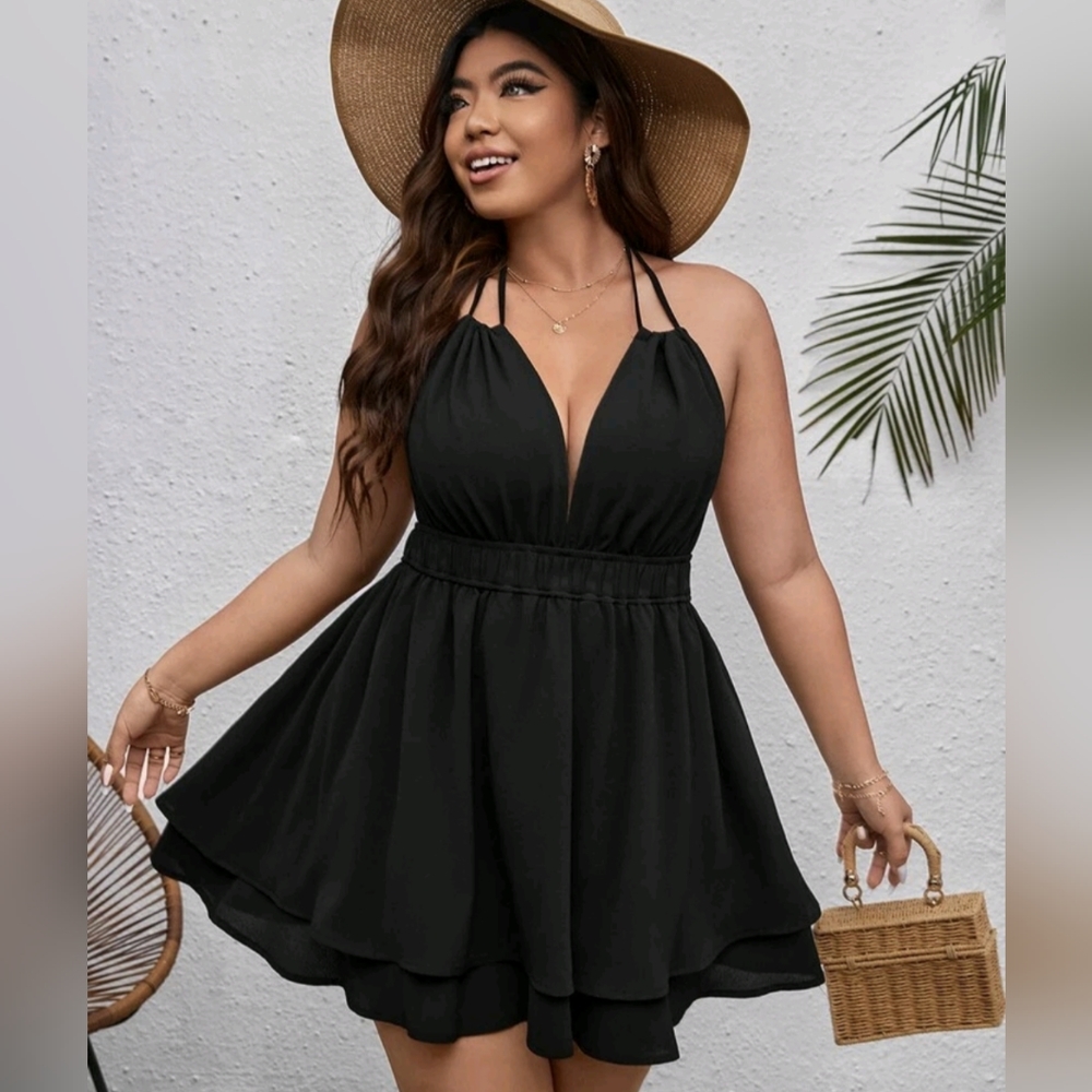 Backless halter dress